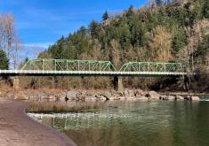 The bridge spanning the Sandy River on the Historic Columbia River Highway was built in 1912