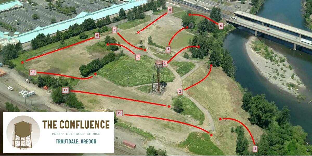 The Confluence Pop-Up Disc Golf Course - Course Layout